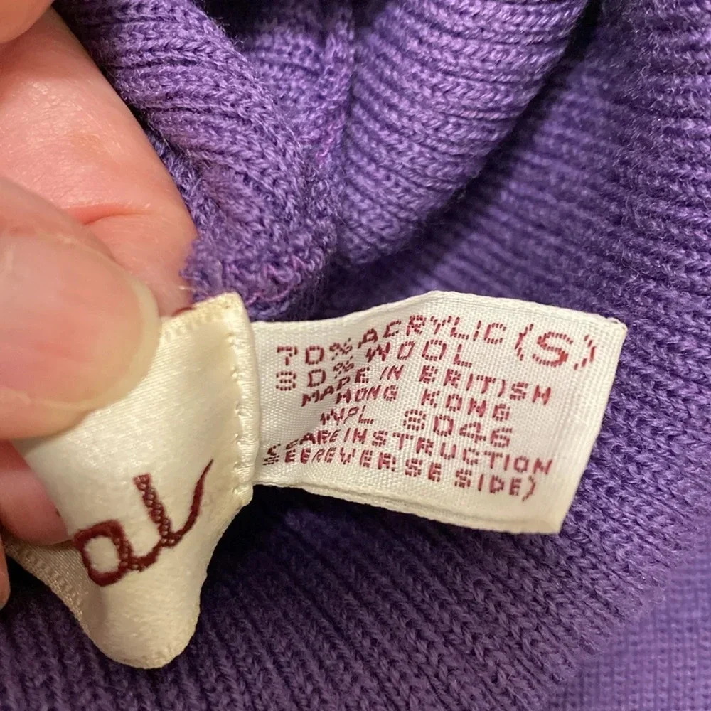 Purple vintage wool turtleneck sweater